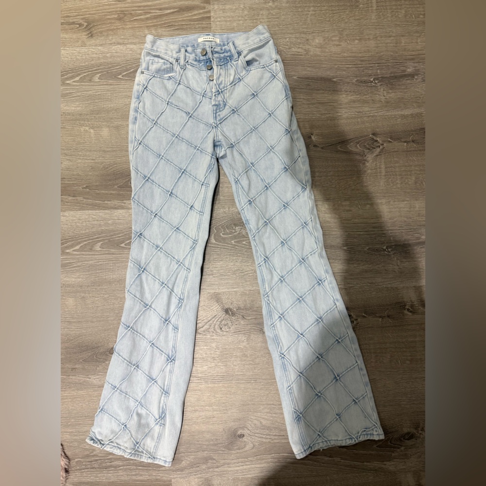 PacSun Light Blue Patterned Boot Cut Jeans